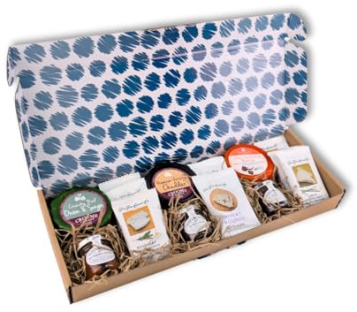 Penny Post Cheese Please Letterbox Hamper – Artisan Cheese Gift Box with Vintage Cheddar, Flavoured Cheeses, Crackers & Chutneys – Letterbox Gift for Him, Dad, Grandad, Friends or Colleagues