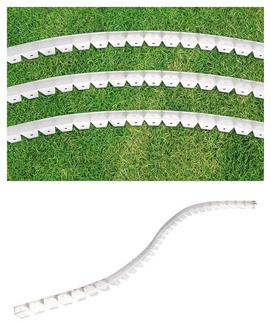 Kit per bordi da giardino curvi in acciaio inossidabile 304 di alta qualità, bordo paesaggistico per cortili, vialetti e aiuole, affidabile barriera per ghiaia e pacciame (50 x 50 x 0,5 mm)