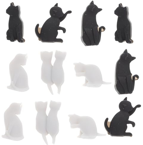 VICASKY 12pcs Silicone Glass Markers Cat Shaped Creative Cup Markers Environmental Friendly Silicone Wine Glass Recognizer for Home Party Random Color
