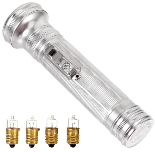 Abaodam Lampe de Poche Vintage en Métal à L'Ancienne, Compacte et Légère, 5 Ampoules, 2 Piles Aaa, pour Camping et Sorties en Extérieur