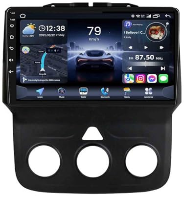 Android 15 Autoradio per Dodge Ram 1500 2500 3500 2013-2018 con Android Auto e CarPlay Wireless, 9 Stereo con Schermo Bluetooth Stereo Auto GPS WiFi FM/RDS MirrorLink(B,8core(4G+32G))