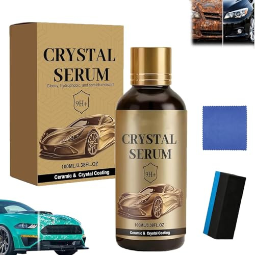 PTZ Crystal Serum, 9H Graphene Ceramic Coating for Cars, 100ml Advanced Graphene Ceramic Coating for Cars, Quick Dry Car Paint, 9H Hardness High Gloss Auto Detailing DIY Coating (1 pc)
