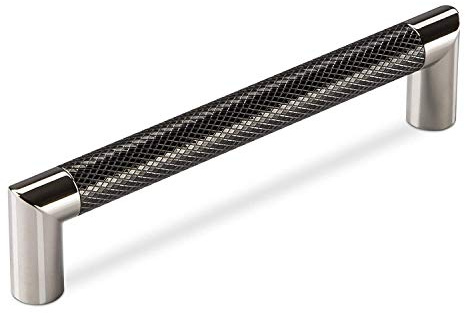 SOTECH Möbelgriff Arnold BA 160 mm Chrom glänzend Gunmetal gerändelt | SCHÜCO ALU COMPETENCE Ø 16 mm Schubladengriff Griff Design trifft auf Funktion