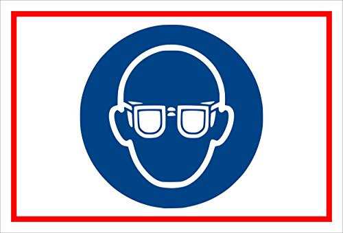 Schild - Gebots-zeichen - Augen-schutz benutzen - entspr. DIN ISO 7010 / ASR A1.3 – 45x30cm mit Bohrlöchern | stabile 3mm starke PVC Hartschaumplatte – S00361-007-B +++ in 20 Varianten erhältlich