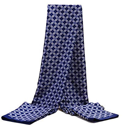 UK_Stone Seidenschal Doppelschicht Halstuch Herren Schal Loop (Kreuz Blau)