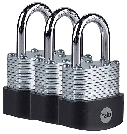 YALE Y125B/40/122/3 Lucchetti con Chiave, 3 Pezzi, 40mm