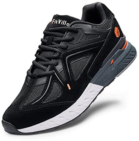 FitVille Laufschuhe Herren Damen Extra Weit Sportschuhe Bequeme Sneakers Schuhe für Plantarfasziitis Plantar Fasciitis Fußschmerzen & Rückenschmerzen - Rebound Core