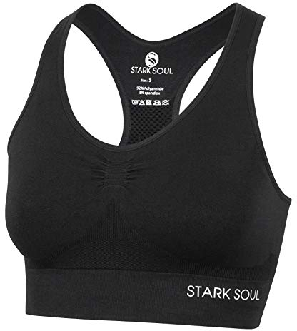 STARK SOUL Bra Light Support - Sport BH doppellagig für Damen - schwarz - Größe S