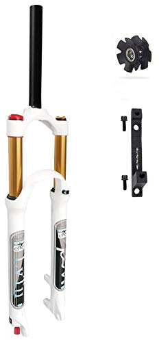 LvTu MTB Fahrrad Gabel 26 27.5 29 Zoll Federweg 140mm, Ultraleicht Luft Mountainbike Federgabel mit 180mm Scheibenbremse Adapter (Color : Straight Manual Lockout, Size : 27.5 inch)