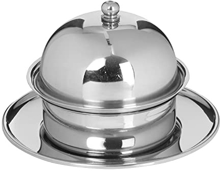 Zap Impex Edelstahl Butterdose mit Deckel runde Form