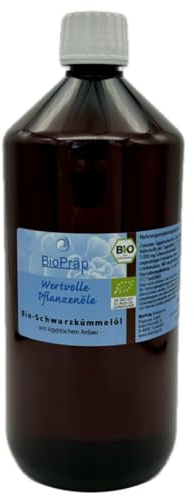 BioPräp BIO Schwarzkümmelöl | 1000 ml | vegan und BIO | produziert in Deutschland | zertifizierte Produktion