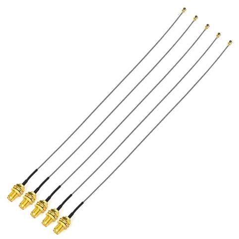 Superbat Cavo Coassiale Mini PCI 50 Ohm, RPSMA Femmina a Basso Perdita 30 cm, Pigtail 5 Pezzi per Router Gateway Mini PCI Express, Scheda Rete PCI WiFi WAN, ecc. | 5-Pack per router mini rete PCI WiFi antenna esterna Mod Tmobile Gateway
