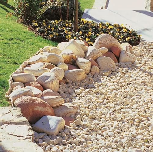 Seat Flor srl® Gelb Mori Stein gelb für den Garten, gelbe Kieselsteine für Garten und Beete (Größe 40/60 mm)