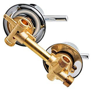 2/3/4/5 Voies Filetage de Sortie D'eau/distance Centrale D'intubation 10/12,5cm Mitigeur en Laiton Salle Bain Douche Robinet Cabine, Cartouche Céramique, Double Poignée (Filetage Vis-2 Sortie 10cm)