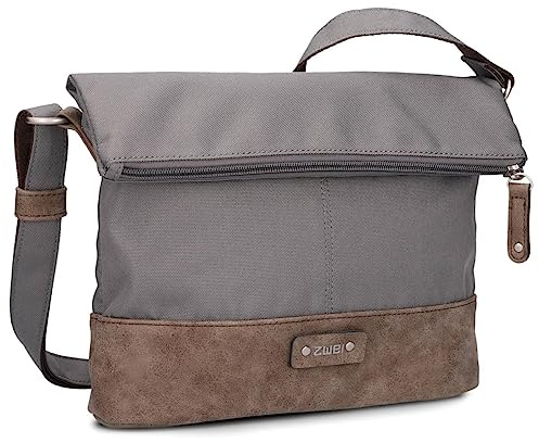 Zwei Damen Rolltop-Handtasche Olli OT6 Umhängetasche 2/4 Liter klassische Crossbody Bag wasserabweisend robust strapazierfähig Bicolor Design Schultertasche, hochwertig verarbeitet