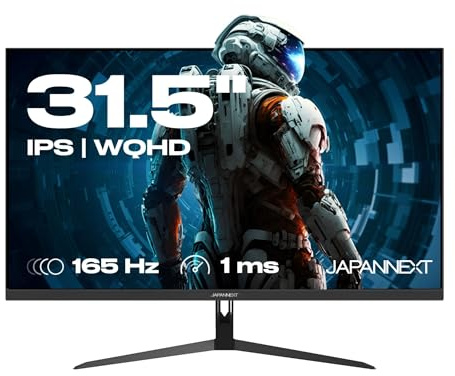 JapanNext Monitor Gaming 31.5 IPS 2K WQHD (2560x1140) 165hz 1ms | HDR | Inclinación Ajustable Altavoces Integrados | Flicker-Free G-Sync/FreeSync | Garantía de 2 años | JN-IPS3150WQHDR165 | HDR | Inclinación Ajustable Altavoces Integrados | Flicker-Free G-Sync/FreeSync | JN-IPS3150WQHDR165
