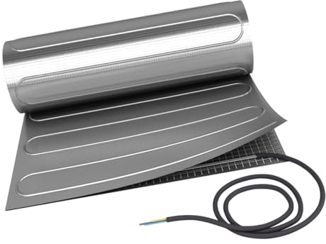 Elektrische Fußbodenheizung HoWaTech ALU für Laminat Parkett Vinyl Komplett Set TWIN Heizmatte 80 W/m², Heizfläche:12.00m²