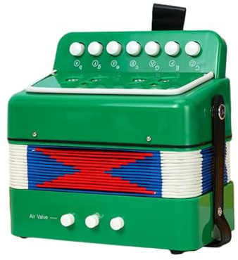 Btuty Mini Akkordeon 7 Tasten 2 Bass für Anfänger mit tragbarem Design | 7-Tasten Knopfakkordeon mit 2 Bass-Tasten, leicht und tragbar für Anfänger, Musiklernen, Übung und kreative Melodien