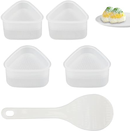 TEKONDA Onigiri, stampo per sushi con cucchiaio, triangolo di riso, onigiri, maker per sushi, ristorante per famiglie, picnic, sushi fai da te, FTMJ-05