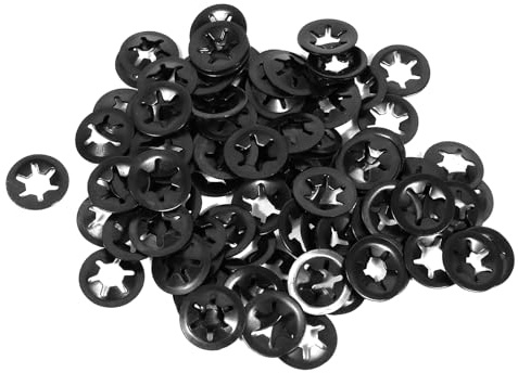Kozelo 100 Piezas Arandelas de Bloqueo de Estrella 5 mm ID x 12 mm OD | con Dientes Internos, para Absorción de Impactos Bloqueo de Velocidad Rápida Metal