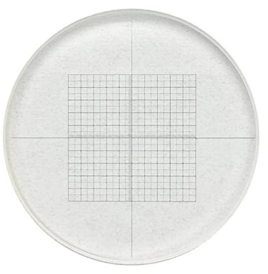 Mikroskopzubehör Mikroskop Okular Okular Mikrometer Durchmesser 20 mm / 24 mm Div = 0,1. Net-Typ-Folien mit Raster-Kreuz-Maßstab-Retikel Haltbarkeit und zuverlässige Leistung(Diameter 24 mm)