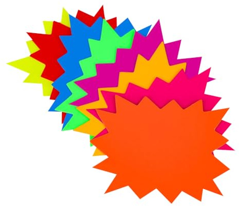 80 Stück fluoreszierende Sternen-Schilder, 16 x 12 cm, für Einzelhandel, Garage, Verkauf, Preisschilder, kleine Preisschilder, Pinnwand, Dekoration, Neon-Partyzubehör