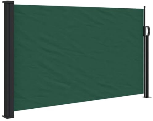 vidaXL Retractable Side Awning-Dark Green 120x600 cm-Outdoor Patio/Balcony Privacy Screen-Water/UV Resistant