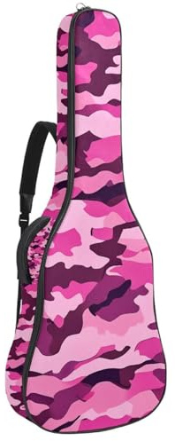 Magnifique étui pour guitare acoustique 40/41/42 pouces avec rangement et protection, motif camouflage jaune, Multicolore #08, 42.9x16.9x4.7 in, Sac pour guitare