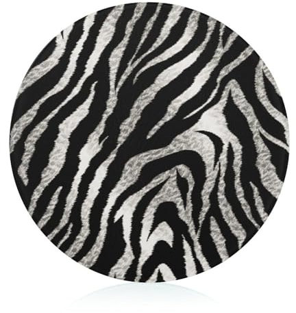 Schneideblock, Schwarz und Weiß, Zebramuster, Glasschneidebretter, runde Schneidematte, tragbare Schneidematten für Küchenzubehör, leicht zu reinigen