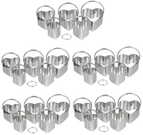 TOPBATHY 5 Sätze Ausstechformen Herz-cookie-form Donut-ausstecher Obst Tortenring Plätzchengebäckform Liebe Keksausstecher Käseformen Blumenkeks Cookie-diy-tools Stempel Rostfreier Stahl