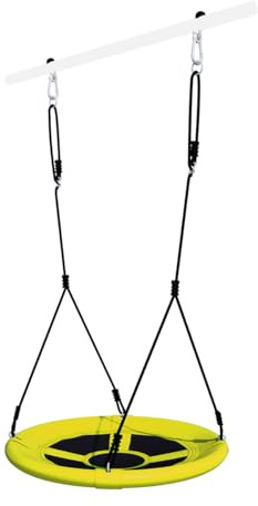 JEFLEX - gelbe Schaukelnest 80 cm für Kinder I Outdoor Rundschaukel für Garten I Wetterfest & Langlebig I Einfache Montage I Robuste Konstruktion bis 150 kg Tragkraft