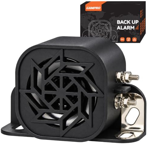 GAMPRO AutoRückfahralarm 110dB 12V-80V IP67 Wasserdicht Staubgeschützt Rückfahrwarner mit super lautem Signalton für LKW Van Gabelstapler PKW LKW Landwirtschaftliche Fahrzeuge | 110dB ±3dB @1m getestet, negative Anschlussplatte, CE-zertifiziert, IP67 wasserdicht, einfache Installation.