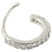 Tolldek 1 Stücke 925 Sterling Silber Piercing Nasenstecker, Silber 1.2mm Hoop Nase Piercing Ring Mond, Piercing Tragus mit Zirkonia, Ohr Lippe Nase Zunge Augenbrauen Piercing für Frauen