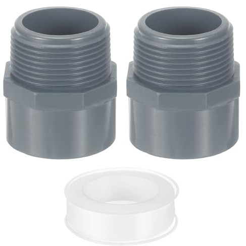 QUARKZMAN 2 Stück 40mm 2-Wege PVC Adapter Rohrverschraubungen(Sockel x männliches Rohrgewinde) Kupplung für Garten Schwimmbäder Bauernhof Bewässerung Wasserrohr Armaturenmit, Grau