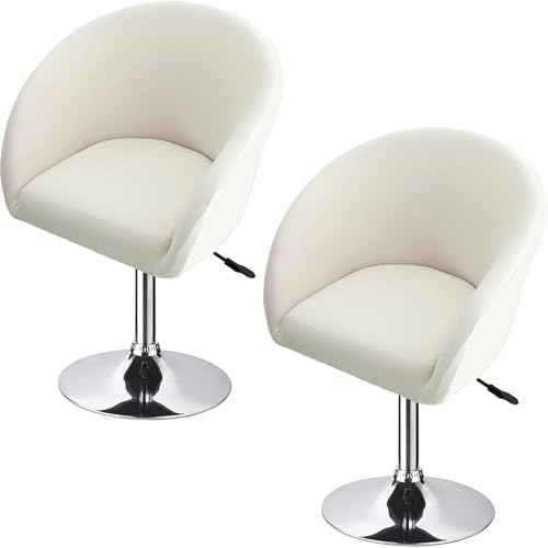 Hoowarm Pack 1/2/4 Elásticas Cubiertas Sillas de Comedor con Brazos Giratoria Bar Fundas de Taburetes Respaldo Bajo Redonda Fundas para Sillas Extraíbles para Salón Oficina Cocina(Color 3,2PCS)