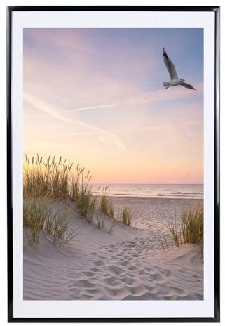 IDEAL TREND Bilderrahmen in Schwarz Fotorahmen aus Kunststoff Bilder Foto Posterrahmen Collage AC-6: Farbe: Schwarz | Format: 40x60