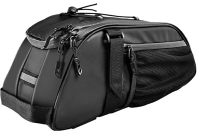 MEXITAL Borsa Bici Posteriore, Borsa per bici, borsa da sella posteriore per bicicletta, Borsa a tracolla, Borsa a mano, per Bicicletta Impermeabile in PVC (Nero)