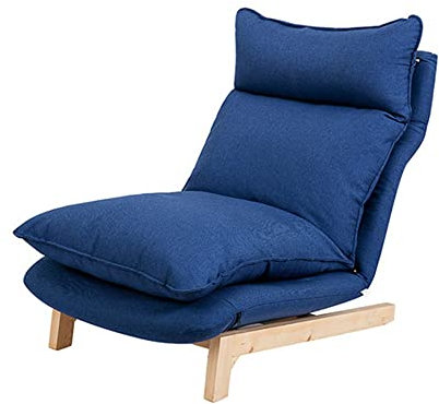 Verstellbarer blauer Chaiselongue-Sessel – gepolsterter Liegestuhl für Gaming und Freizeit, Einzel-Couch-Möbel (80 x 68 x 78 cm)