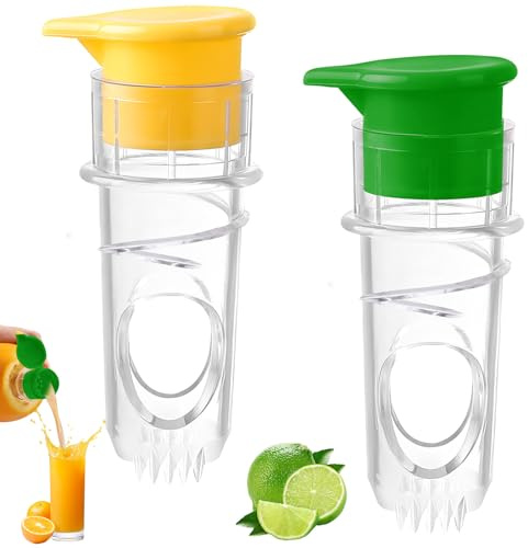 Presse-agrumes manuel Kumquat 2 pièces, mini presse-agrumes portable jaune et vert en option, petit et pratique à utiliser, adapté aux jus de citron vert pressés, cocktails