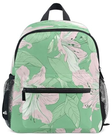 miaozhen Illustration Azalea salvia grön persika skolbarn ryggsäck dragsko bokväskor med namnetikett för barn bokväskor för flickor i åldrarna 5 till 8 år
