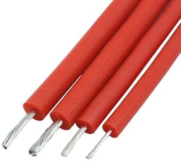 Cavo ad alta tensione in gel di silice da 1 m, 5 kV, 10 kV, 15 kV, 20 kV, 25 kV, 30 kV, 40 kV, cavo di accensione for autoveicoli in rame stagnato 20 AWG-9 AWG(20KV,16 AWG-1.5MM)