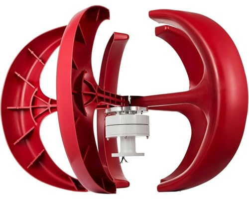 Kit generatore Eolico Verticale da 2000 W, Kit generatore Eolico Verticale, Attrezzatura per la Produzione di energia elettrica, Kit di energia per la casa, rosso-24 V