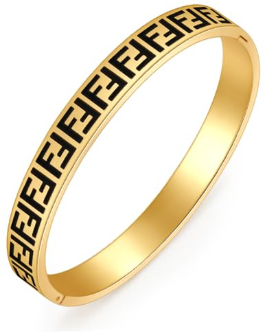 ZHUOMOT F Armband Damen Gold Dupe Armreif Gold, 17CM Silber 925 Vergoldete Armbänder Damen, Buchstabe V Geometrische Armreifen Hypoallergene, Dupes Schmuck Geschenke Für Mama Geschenke für Frauen