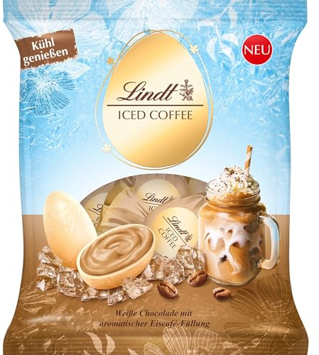 Lindt Schokolade | Iced-Coffee-Eier | 85g | Weiße-Schokoladeneier mit cremiger Iced Coffee-Füllung | Ostereier | Perfekte Oster-Schokolade zum Teilen & Genießen
