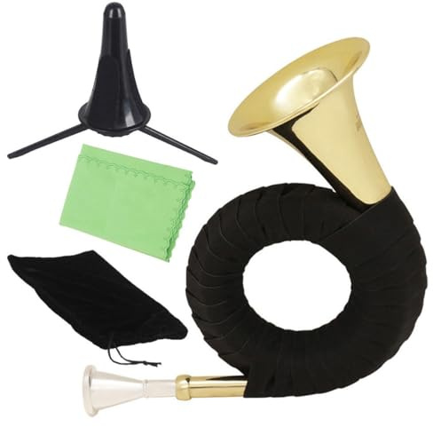 TOVINANNA Professionelles Waldhorn zu Spielen aus Messing in Verschiedenen Farben mit Tragbarem Design und Polierten Oberflächen Zufällige Farbe für Musikliebhaber Jederzeit und Überall