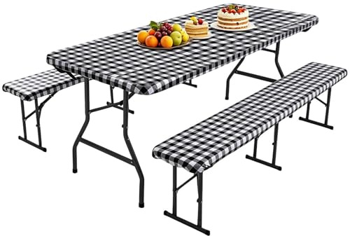 Fundas Para Mesa De Picnic Mantel Elástico Plegable Y Lavable