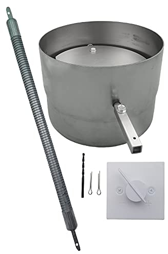 hs-kamine Rohr mit Abgas-Drosselklappe Varianten Ø 200 mm biegsame Welle 50 cm und Drehknopf Ø 200 mm Drehknopf weiß
