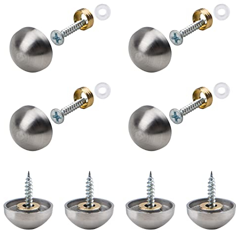INCREWAY 20 Sätze dekorativ Nägel, 18mm Halbkugelförmig Zinklegierung Spiegel Schrauben Spiegelnagel mit Dekorativ Kappen