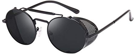 AidShunn Sunglasses Steampunk Mens Womens SteamPunk Sunglasses Ladies Lightweight Metal Frame Retro Round Goggle Travel Sunglass