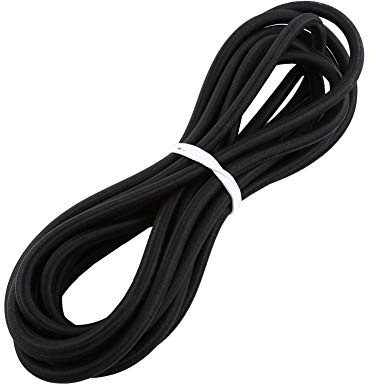 Hakeeta Elastic Cord 5mm/10mm, Wear-Resistant, Long Service Life, for Tents, Bags, Luggage, Sports Equipments, Motorcycle Luggage, Truck Tarpaulin, of Latex Thread, Polypropylene Fiber(Black 10mm*5m)
